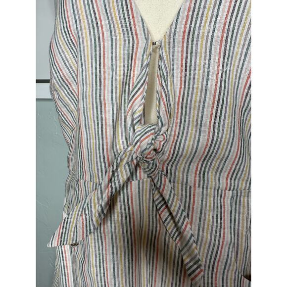 OLIVACEOUS Striped Overall Linen Dress - Picture 12 of 12